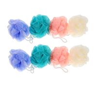 BIUDECO 8 Pièces Lot de Éponges Résistantes Maille Douce Loofah Exfoliant Mousseur Corps pour Homme et Femme Nettoyage Peau Confortable et Lavage