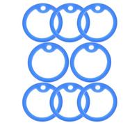 BIUDECO 8 Pièces Silencieux Rond pour Médaille Chien en Silicone Bleu | Flexible et Extensible, Résistant à L’usure, pour Collier de Chien, Accessoire Rond Bleu pour Plaque