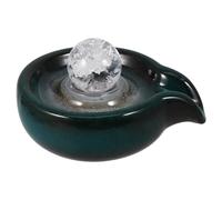 BIUDECO Accessoire Cascade en Céramique Solide pour Fontaine Extérieure, Décor de Cour Boule Cristal Vert Paon, Pièce pour Cascade de Jardin, Fontaine Eau Décoration Extérieure