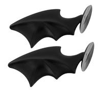 BIUDECO Ailes de Chauve-Souris Noires à Ventouses pour Casque de Moto et Vélo, Décoration Fantaisie 1 Paire, Accessoires Compatibles Casques de Ski et Trottinette Électrique, Fixation