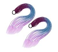 BIUDECO Anneaux pour Queue de Cheval Tressée Accessoires pour Postiche Lot de 2 Set de Violet et Bleu Lac Fil Métallique Haute Température pour Filles pour Fêtes et Usage Quotidien