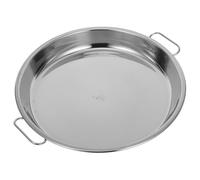 BIUDECO Assiette en Acier Inoxydable 304 Ronde 32 Cm Poignées, Plateau de Service Multifonction pour Grillades, Cuisson Vapeur et Four, Plateau Métallique Résistant pour Viande, Légumes
