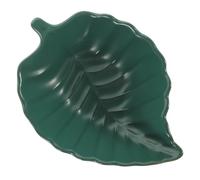 BIUDECO Assiette en Céramique Forme Feuille de Bananier Verte pour Servir Apéritifs et Fruits Secs, Design Créatif et Élégant pour Restaurants et Fêtes