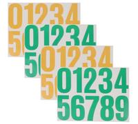 BIUDECO Autocollants Numérotés 4 Pouces Autocollants Adhésifs Résistants à L'Eau Couleurs Jaune et Vert et Poubelle Usage Extérieur et Personnalisable