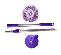 BIUDECO Balai Mop Télescopique Acier Inoxydable Renforcé Réglable Vadrouille Lavable pour Nettoyage Sol Domestique Absorption Manche et Plateau Plastique