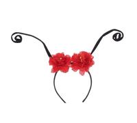 BIUDECO Bandeau Antennes Insecte avec Fleurs Rouge Accessoire Cheveux Léger pour Fête Mariage Cosplay et Performances