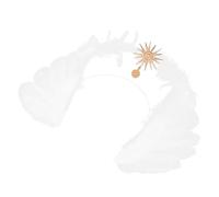 BIUDECO Bandeau de Mariage Auréole d'Ange en Plumage Dorées Accessoire Cheveux pour Mariée Coiffe Photo Fête Ornement Léger et Élégant pour Cérémonie