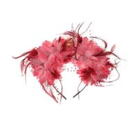 BIUDECO Bandeau Halloween Crâne et Fleur Rouge Accessoire Cheveux Décoratif pour Femme et Fille Pour Costume et Fête et Confortable Style Fashion Hair Hoop Couleur