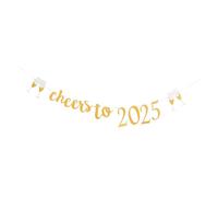 BIUDECO Bannière Joyeuse Année Pailleté Décoration pour Fête Banderole Accueillante pour Intérieur et Extérieur Réutilisable Installation Facile pour Célébrations de An