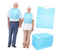 BIUDECO Bavoirs Jetables Lot de 30 Imperméables en Plastique Design Ajustable et Portable pour Personnes Âgées pour Repas en Extérieur