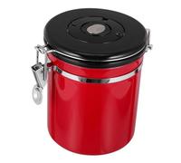 BIUDECO Bocal Hermétique Conteneur Compact Rouge pour Café en Acier Inoxydable pour Conserver Grains de Café Couvercle Sucre ou Sel