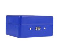 BIUDECO Boîte à Monnaie en Métal Verrouillable avec Serrure à Combinaison Coffre-Fort Portable 147 CM Bleu Caisse à Espèces avec Poignée Coffre Sécurisé pour Argenté Liquide et Petits