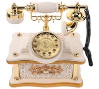 BIUDECO Boîte à Musique Vintage en ABS Forme Téléphone à Cadran Classique Blanc Décoration Rétro pour Bureau Salon ou Bar Modèle Ancien Musical Ornement de Téléphone à L’Ancienne