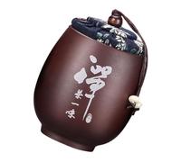 BIUDECO Boîte à Thé en Céramique Petit Format Pot Hermétique pour Stockage du Thé Design Rustique Finition Artisanale Cuisine et Présent Bocal Compact de Rangement