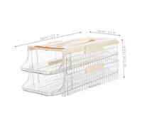 BIUDECO Boîte à Œufs pour Réfrigérateur Transparente avec Couvercle Distributeur Automatique à Roulement Incliné Rangement Pratique pour Œufs Optimisée pour Organisation