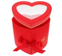 BIUDECO Boîte Présent de Cœur Rotative à Double Couche Boîte pour Composition de Fleur Rouge pour Fleurs Préservées Saint-Valentin et Anniversaires Coffret Élégant pour Bouquets