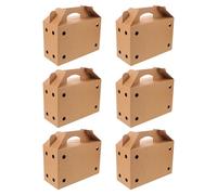 BIUDECO Boîte Présent Solution Multifonctionnelle en Papier avec Poignée 6 Pièces Structure Renforcée et Trous D'aération Facile à Transporter pour Présents d'affaires et Commerce