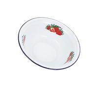BIUDECO Bol Émail Profond Style Rétro Motif Fraise Saladier Antidérapant pour Soupe et Nouilles Ménagère Pratique et Résistante