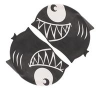 BIUDECO Bonnet de Bain Silicone Imperméable Pack de 2 Pièces pour Garçon Fille Motif Cartoon, Facile à Mettre et Enlever Noir Natation et Fête Estivale