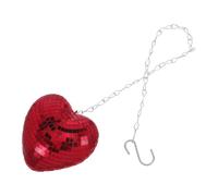 BIUDECO Boule Disco Forme de Coeur Rouge avec Chaîne Décoration Suspendue pour Mariage Saint-Valentin et Fête Ornement Rétro Lumineux pour Intérieur et Extérieur