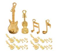 BIUDECO Breloques Note de Musique en Fer Doré, 1 Set pour Bijoux DIY