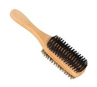 BIUDECO Brosse à Barbe Double-face Poils de Sanglier et Manche Bois de Hêtre Brosse de Soin Naturelle pour Hommes et Coiffage Facile