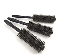 BIUDECO Brosse à Cheveux Bouclés Poils Sanglier Démêlante Bois Ergonomique pour Coiffage Professionnel et Familial S Noire