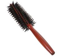 BIUDECO Brosse Cheveux Ronde Poils de Sanglier avec Manche Bois Brosse Brushing Ergonomique pour Femmes Design Spirale Anti-frisottis Adaptée Cheveux Courts et Longs