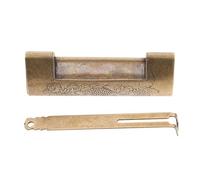 BIUDECO Cadenas Gravé en Cuivre de Style Chinois Ancien, Robuste et Décoratif, Serrure Rétro pour Coffret Bois et Boîte à Bijoux, Design Traditionnel Sculpté