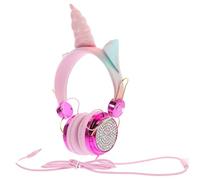 BIUDECO Casque Audio Forme Licorne pour Garçon et Filles, avec Micro | ABS Or, Contrôle du Volume, Compatible Ordinateur et Smartphone, Usage Maison et École, Garçon Fille