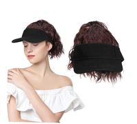 BIUDECO Casquette De Baseball Perruques De Baseball Avec Perruques Attachées Casquette Queue De Cheval Pour Femmes