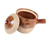 BIUDECO Casserole Terre Cuite Traditionnelle pour Ragoût de Médecine Pot Poterie Résistante Haute Température Bouilloire Chinoise pour Cuisson à Feu Direct avec Poignée Ergonomique