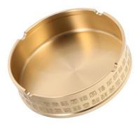 BIUDECO Cendrier de Table Rond en Laiton Massif, Ornement Décoratif pour Maison et Bureau, Cendrier Compact pour Salon, Présent pour Fumeur, Accessoire Pratique et Élégant, Résistant à