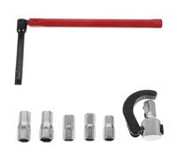 BIUDECO Clé à robinet multifonction rouge pour lavabo - outil de réparation plomberie salle de bain, clé à ergots réglable, outil d’installation et démontage de robinetterie compacte et portable