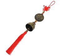 BIUDECO Cloche Vent Cuivre Feng Shui avec Nœud Chinois et Grelot Carillon Suspendu Décoratif Porte Pendant Voiture et Maison pour Protection