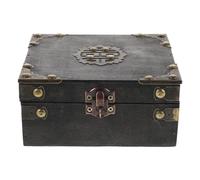 BIUDECO Coffret Trésor en Bois Gris Serrure à Combinaison 3 Chiffres, Boîte à Bijoux Vintage et Boîte à Indices pour Escape Game, Rangement Décoratif pour Bijoux