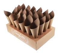 BIUDECO Cone Bouquets Mariage Papier en Support Kraft et Confettis Robuste Petits sans Odeur, Cônes de pour Décoration Fête d'anniversaire
