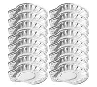 BIUDECO Coquille Saint Argenté, Plateau Jetable en Aluminium pour Barbecue, Moules à Coquilles à Cuire, 100 Pièces pour Présentation Élégante et Cuisson Fruits de Mer
