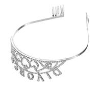 BIUDECO Couronne Argentée pour Femme en Alliage de Zinc, Coiffure Élégante et Ajustable, Accessoire pour Fête de Divorce ou Célébration Spéciale