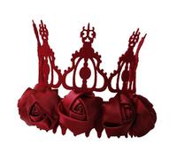 BIUDECO Couronne de Cheveux Rouge en Fleurs Artificielles, Bandeau Léger pour Fête, Anniversaire et Mariage, Accessoire Coiffure Unique pour Femme, 1 Pièce