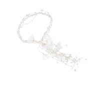 BIUDECO Couronne De Mariage Avec Fleurs Et Franges Accessoire De Cheveux Élégant Pour Mariées Et Fêtes
