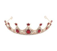 BIUDECO Couronne de Princesse en Strass Doré Kc Bijou de Cheveux Léger pour Mariage Anniversaire et Bal Diadème Adulte pour Fête Accessoire Élégant Adapté à Divers Styles
