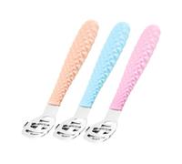 BIUDECO Couteau de Pédicure Sûr et Indolore 3 Pièces en Acier et Pp pour Exfoliation des Peaux Mortes des Pieds Mains, Usage Professionnel Domicile
