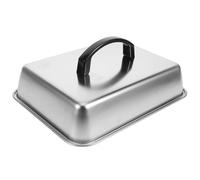 BIUDECO Couvercle Rectangulaire en Acier Inoxydable 25X18X65 CM Poignée Antidérapante Cloche à Fromage Fondante et Couvercle Alimentaire Polyvalent pour Cuisson Vapeur Grillades et