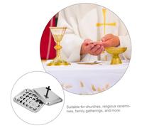 BIUDECO De Communion Assiettes D'offrande Pour L'église Plateau De Coupe De Vin Fournitures De Mariage Plateau Décoratif Fournitures De Vin Acier Inoxydable