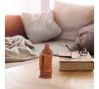 BIUDECO Décoration Bois Sculpté Confucius Vintage Ornement de Bureau Compact et Stable Figurine Artisanale Créative pour Décor Maison et Centre de Table