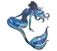 BIUDECO Décoration Murale Sirène en Métal Solide, Décoration Jardin Extérieur et Intérieur, Art Mural Océan pour Terrasse, Pelouse et Salle de Bain, 1 Pièce Assise