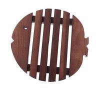 BIUDECO Dessous De Plat en Bois De Noyer, Forme Poisson, Antidérapant, Isolant Thermique, Compact, Cuisine Et Table, Lot Simple