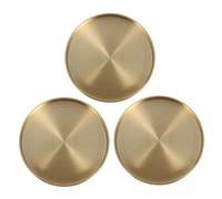 BIUDECO Dessous de Verre en Laiton Doré Lot de 3 6,6 Cm Coussin de Tasse à Thé Protection L’Humidité Décoration de Table Accessoires pour Service à Thé Bureau Maison Idée Présent