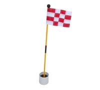 BIUDECO Drapeau Nylon à Carreaux Rouge et Blanc avec Poteau de Tasse de Trou Anti-éclaboussures pour Entraînement Extérieur et Jardin Kit de Pratique Facile à Installer